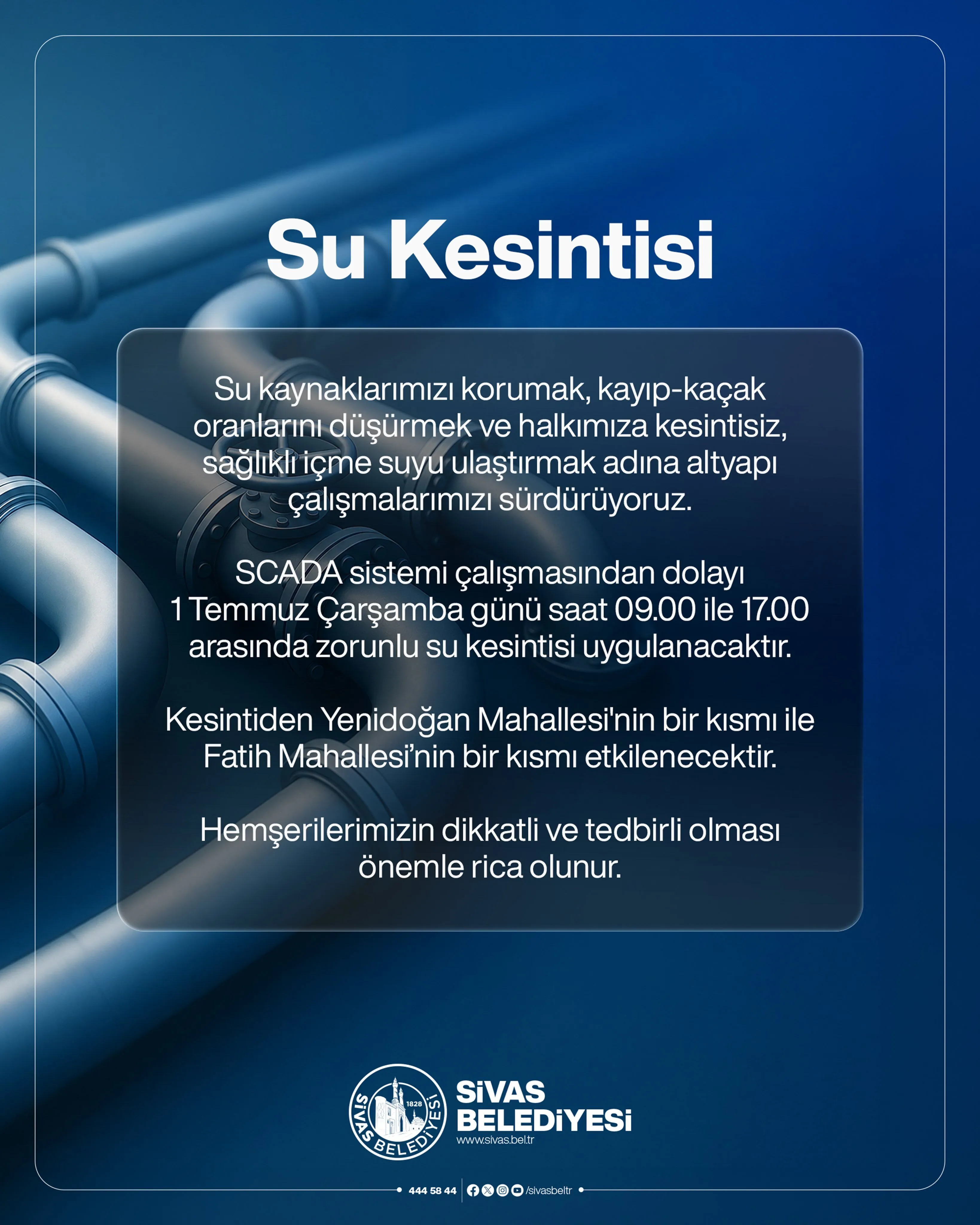 Sivas'ta iki mahalle için uyarı