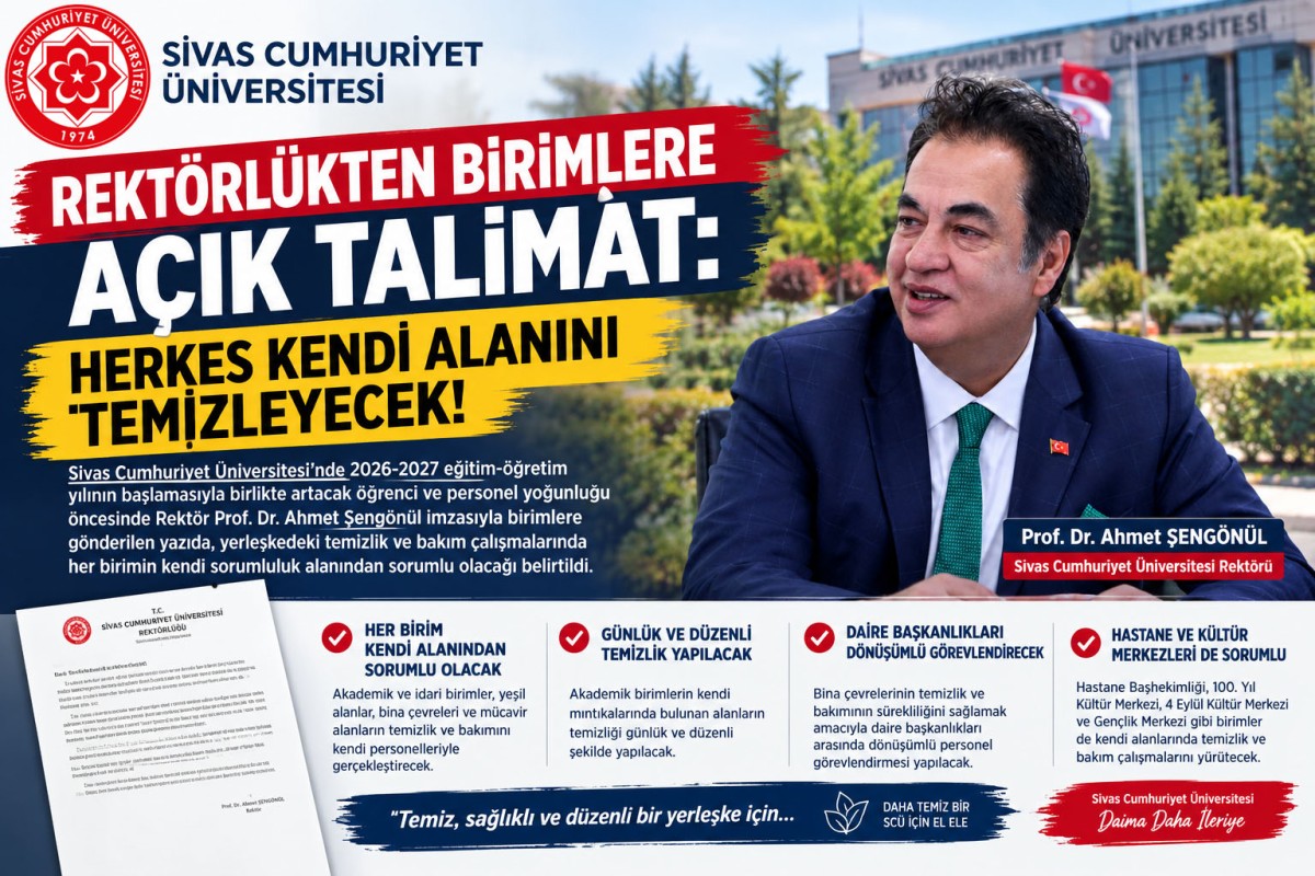Rektörlükten birimlere açık talimat: Herkes kendi alanını temizleyecek!